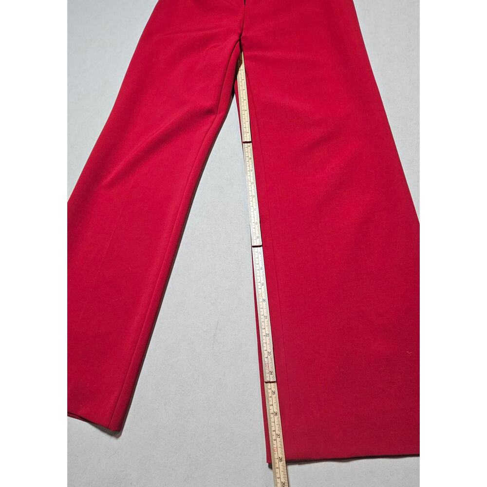 bebe Y2K Pantsuit Womens Red Wool Blend Blazer Wide Leg Pants 2 Piece Vintage - Picture 15 of 16